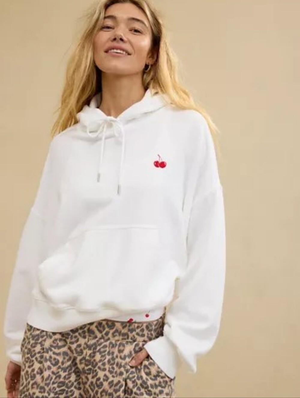 aerie - White Popover Hoodie - M